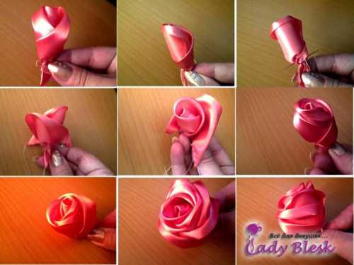 Как сделать розу из ленты своими руками